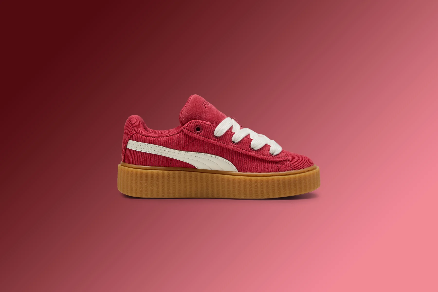 Puma x Fenty Women's Creeper Phatty Corduroy - Club Red/Warm White/Gum - Image 5