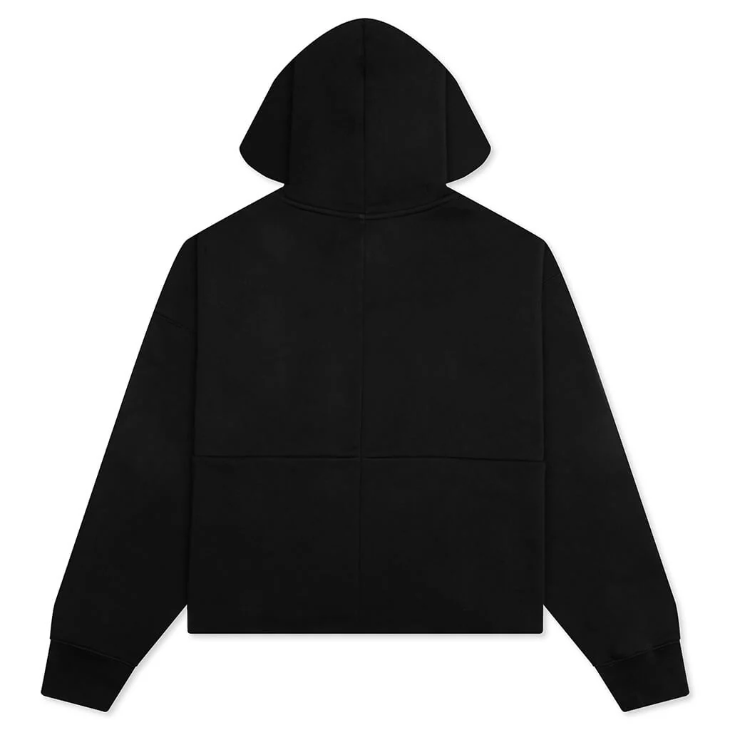 Heavyweight Fleece Oversized Hoodie - Black - Image 2