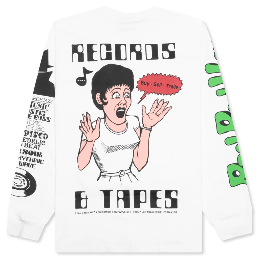 Records And Tapes L/S Tee - White - Image 2