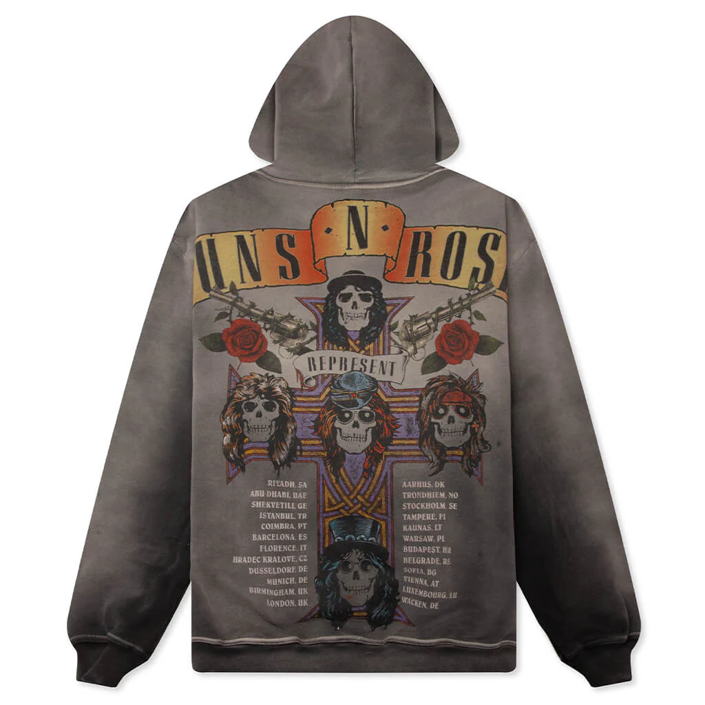 Represent x Guns N' Roses Tour Hoodie - Stained Black - Image 2