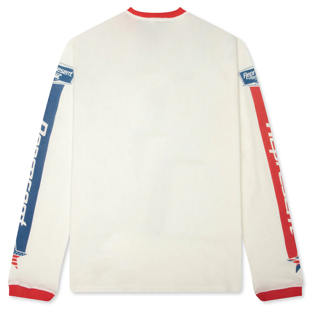 Mesh Pegasus Long Sleeve T-Shirt - Flat White - Image 2