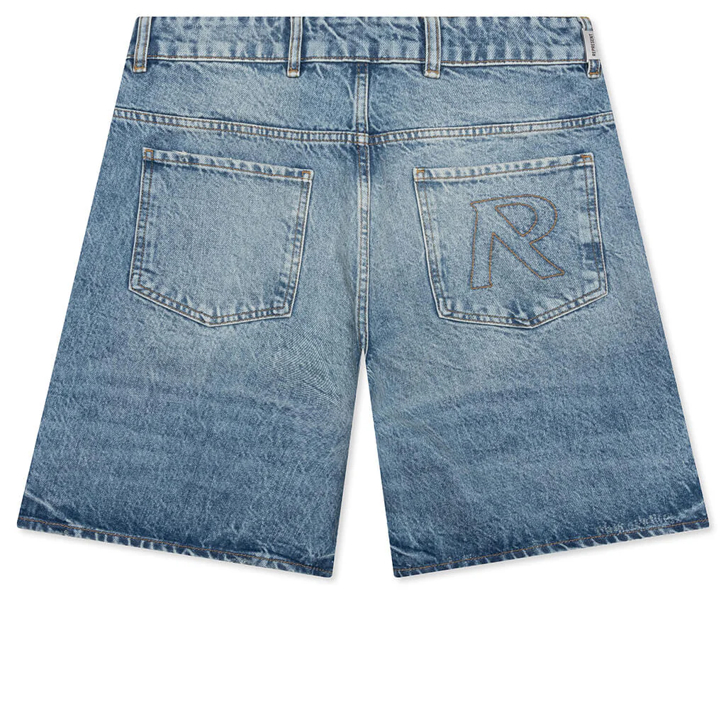 Tailored Denim Shorts - Blue - Image 2