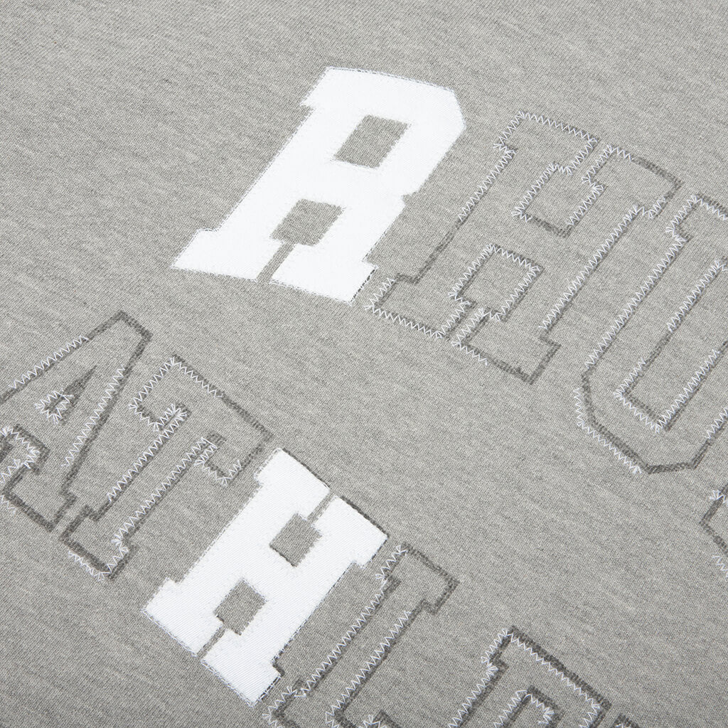 Rhude Athletic Hoodie - Heather Grey/White - Image 3