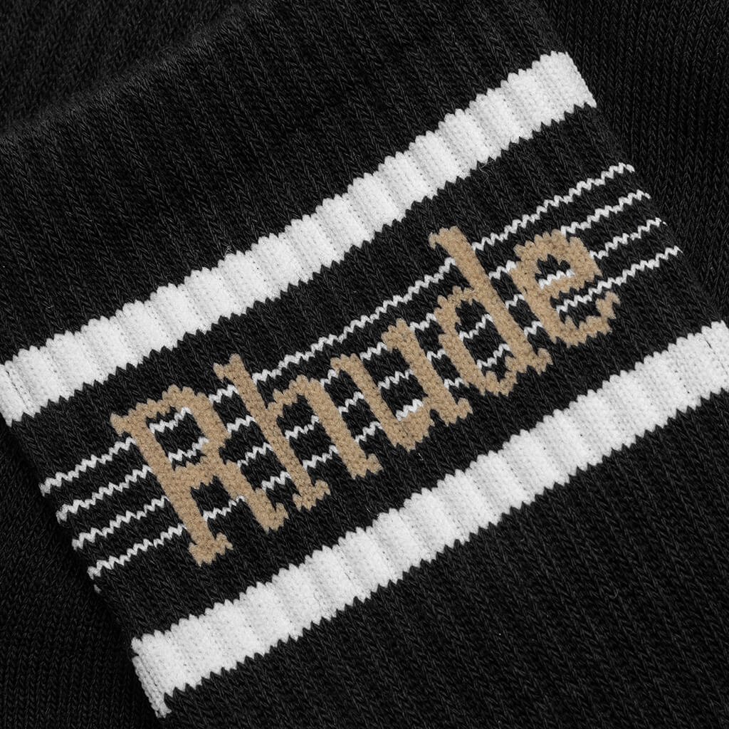 Logo Stripe Sport Socks - Black - Image 2