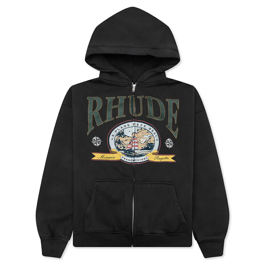 Monaco Regatta Full-Zip Hoodie - Vintage Black