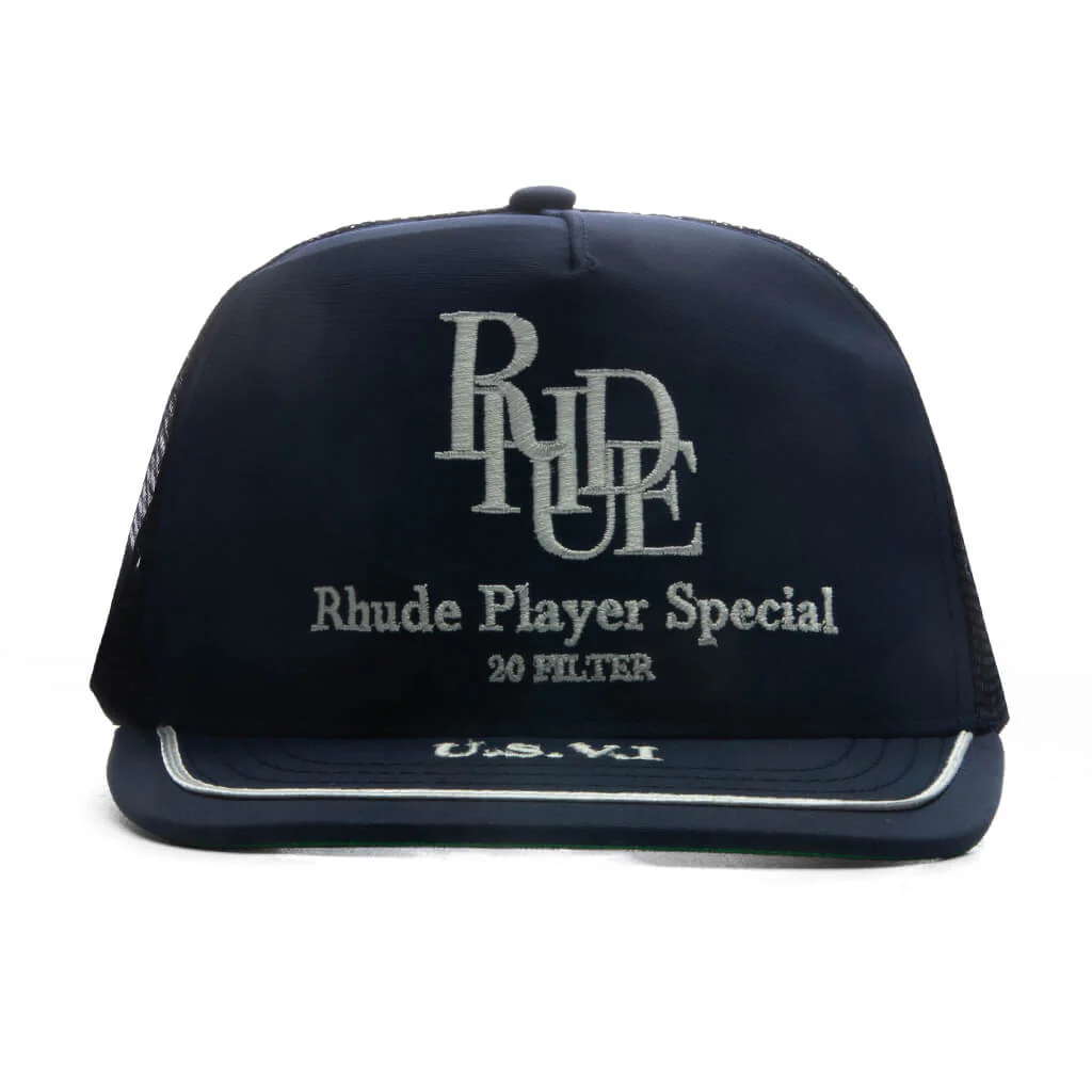 Player Special Trucker Hat - Navy/White