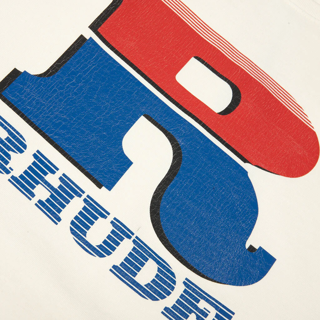 Split Petrol Logo L/S Tee - Vintage White/Red/Blue - Image 3