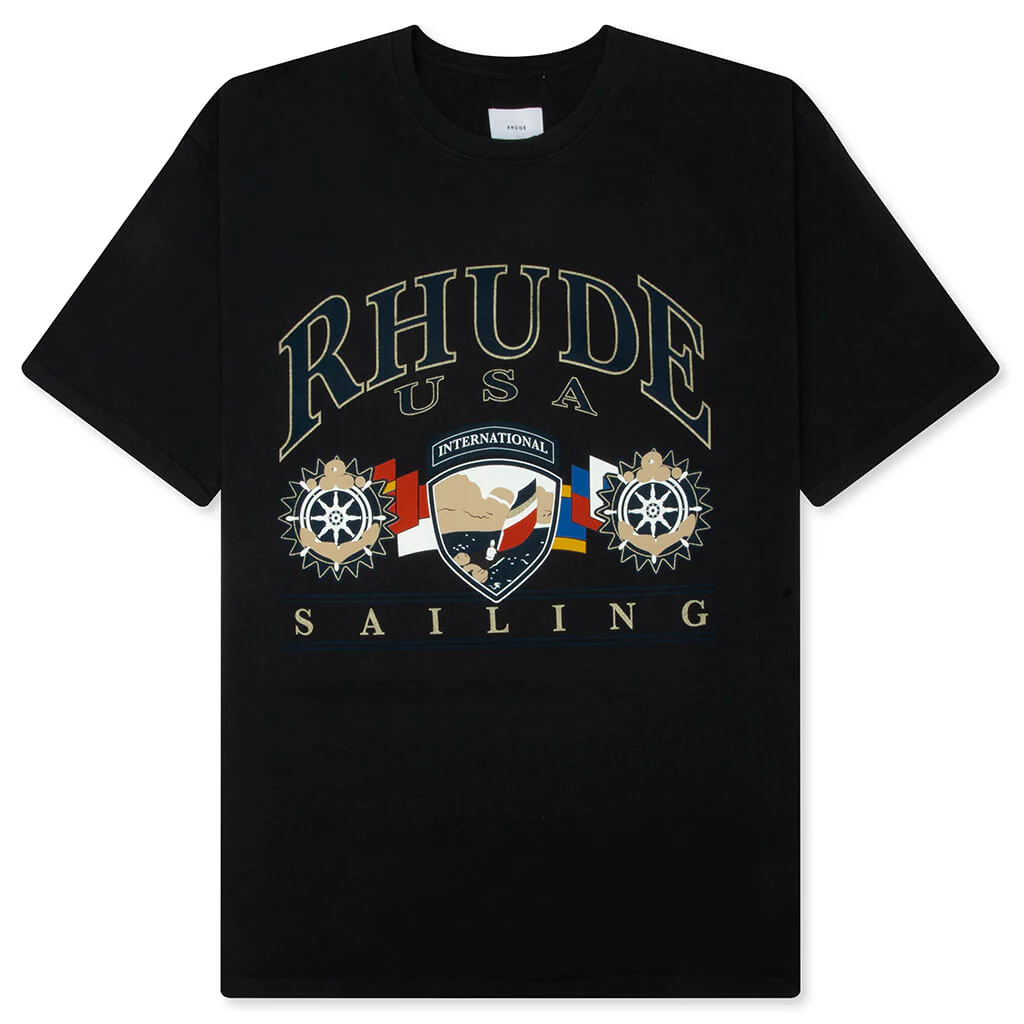 USA Sailing Icon Tee - Vintage Black/White