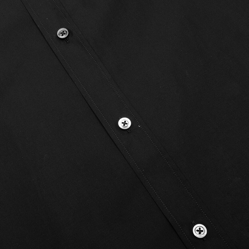 Point Collar Short Sleeve Shirt - Black - Image 4