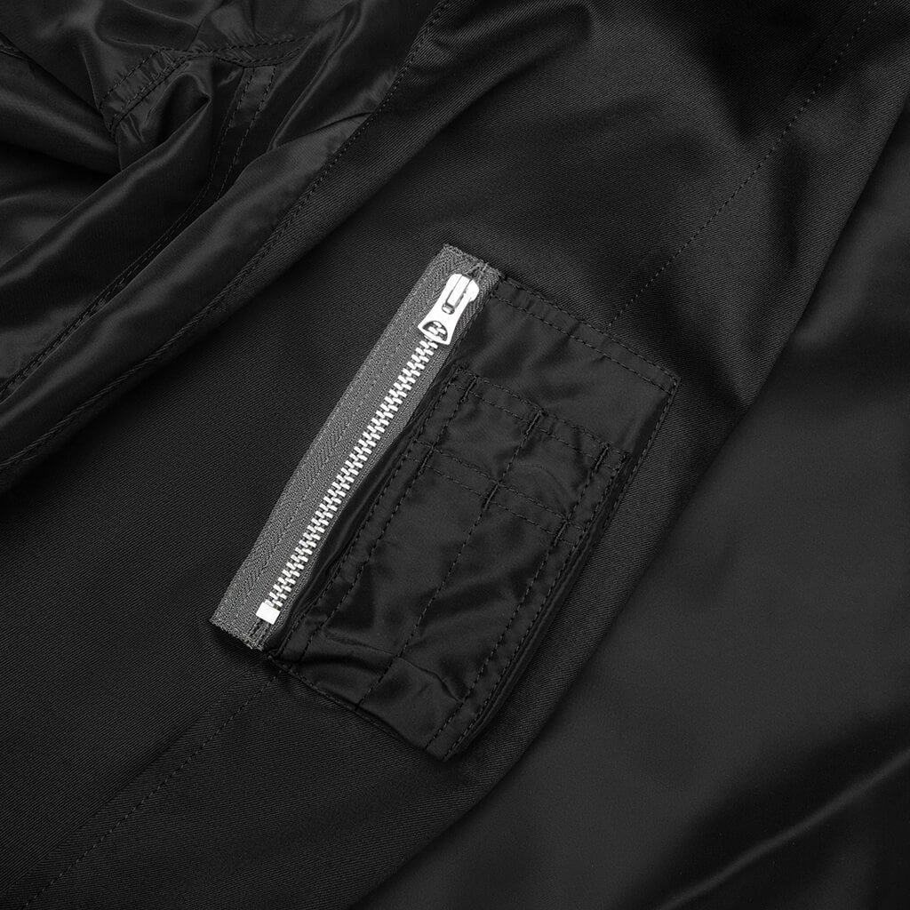 Cotton Chino x Nylon Twill Blouson - Black - Image 5