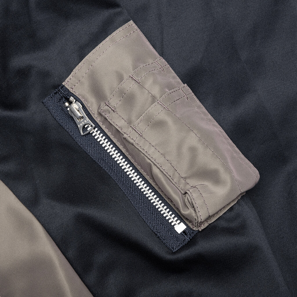 Cotton Chino x Nylon Twill Blouson - Navy/Taupe - Image 4