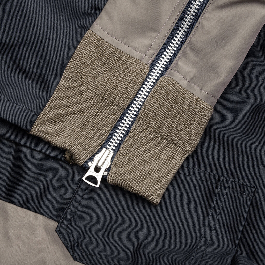 Cotton Chino x Nylon Twill Blouson - Navy/Taupe - Image 5