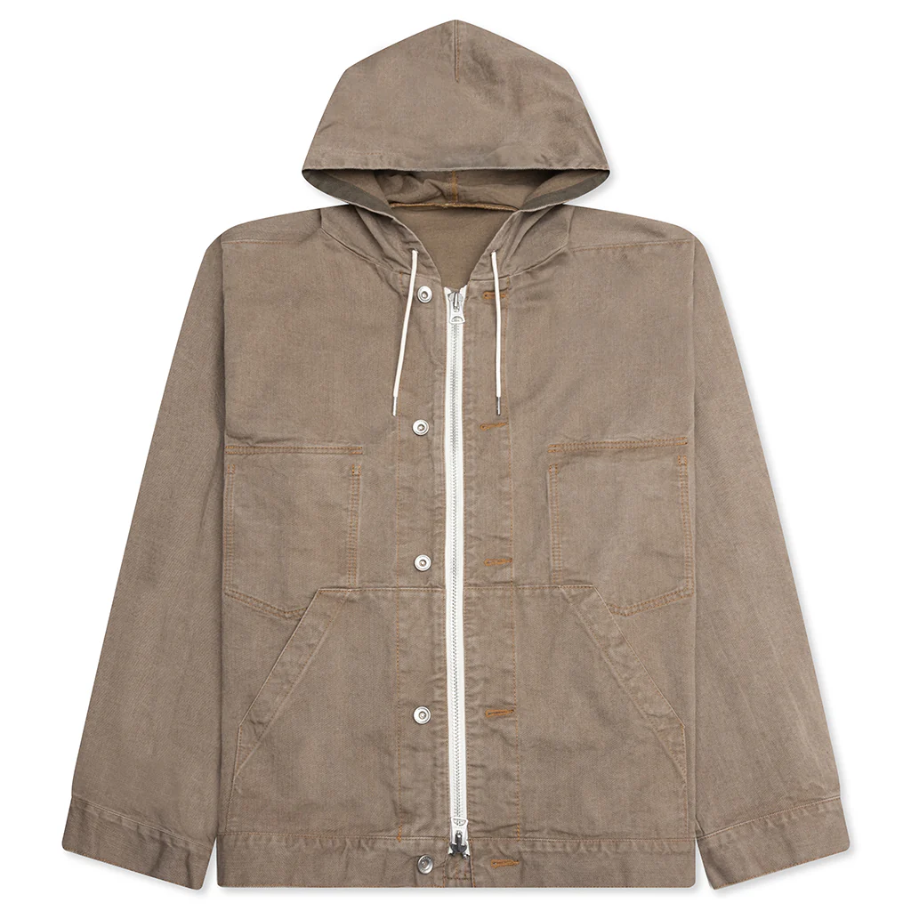 Denim Hoodie - Beige