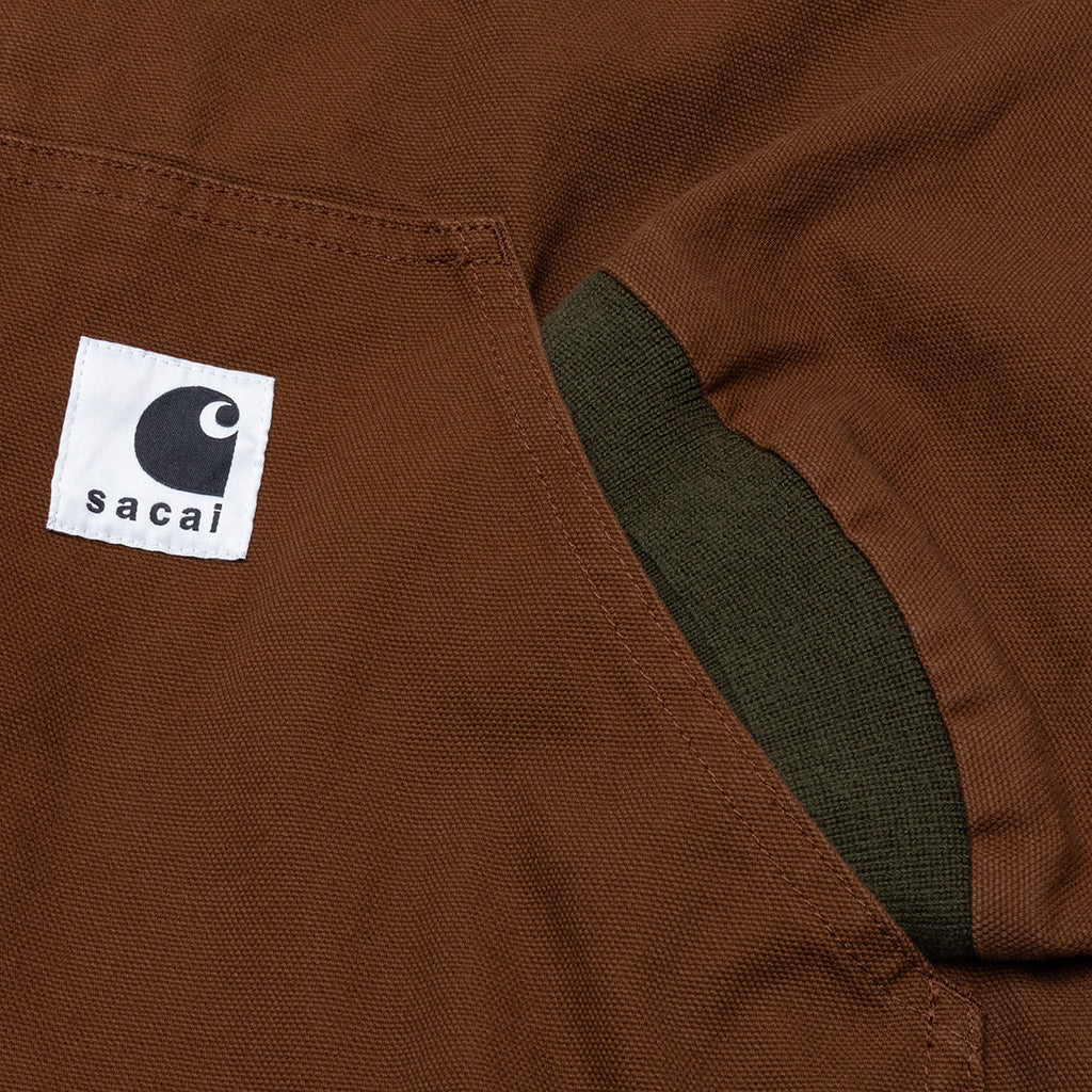 Sacai x Carhartt WIP Washed Duck Hooded Blouson - Dark Beige - Image 3