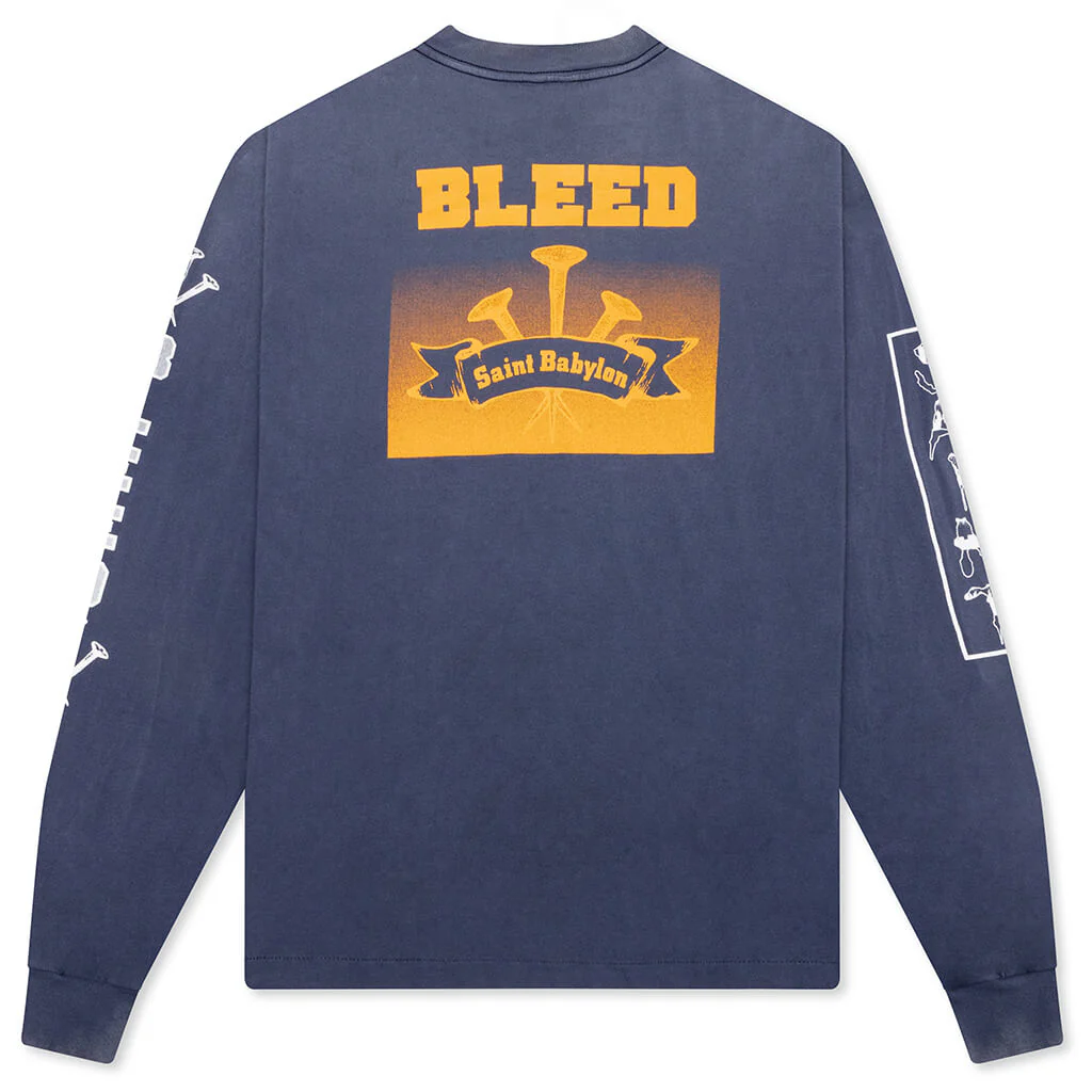 Saint M6 x Babylon Bleed L/S Tee - Navy - Image 2
