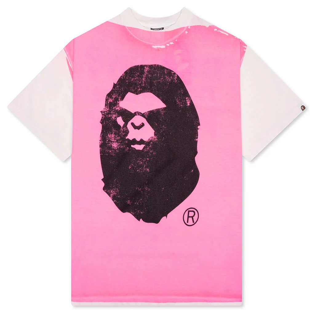 Saint M6 x Bape Handprint Genuine Nowhere Journey S/S Tee - White/Pink