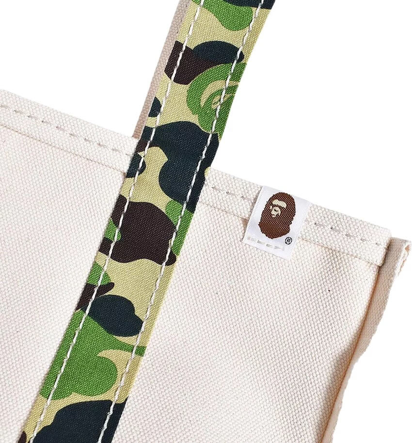 Saint Michael x A Bathing Ape Medium Tote Bag - White/Camo - Image 3