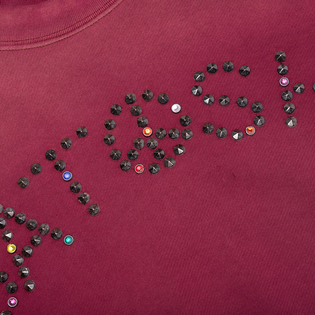 Star Studded Crewneck - Burgundy - Image 4