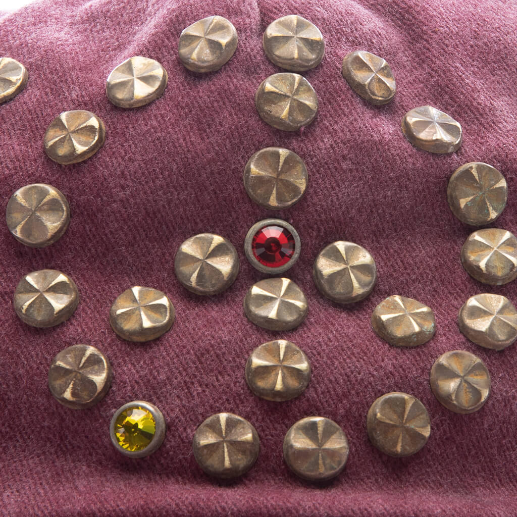 Studded Wrap Around Hat - Red - Image 2