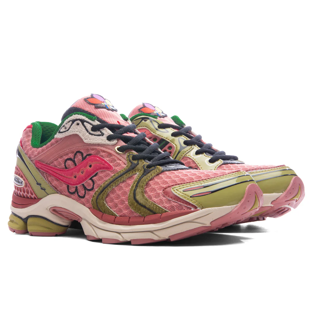 Saucony x Jae Tips Progrid Triumph 4 'Virginia Creeper' - Peach/Leaf - Image 2