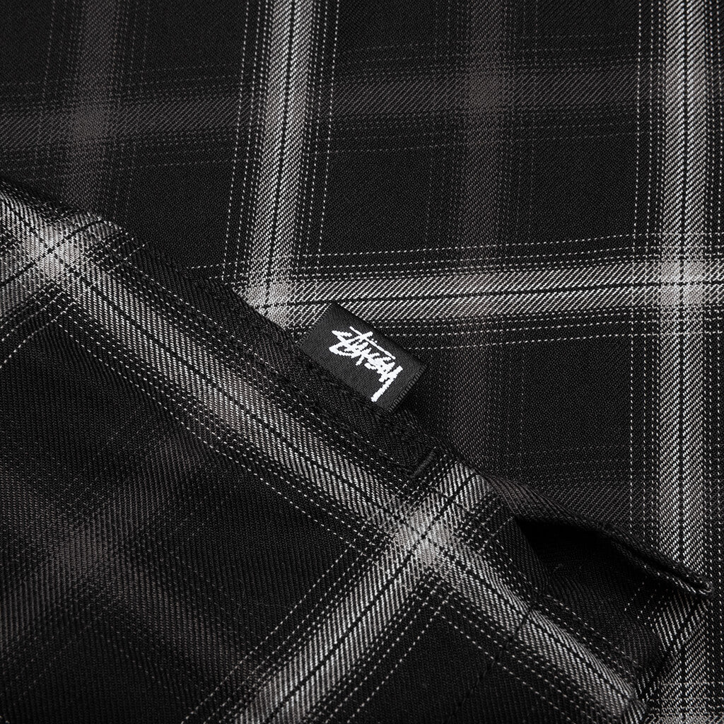 Shadow Plaid Rayon Shirt - Black - Image 4
