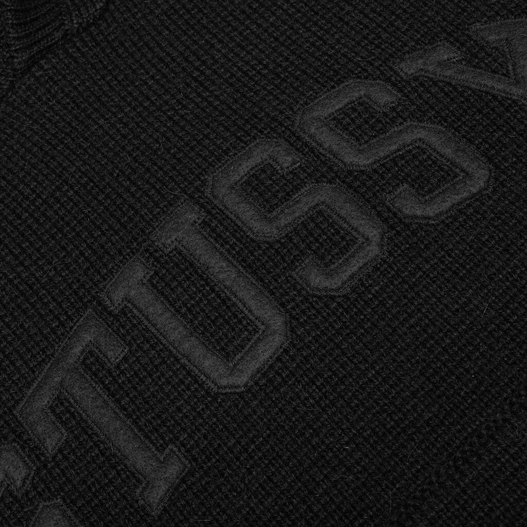 Felt Patch Knit Hood - Black - Image 3