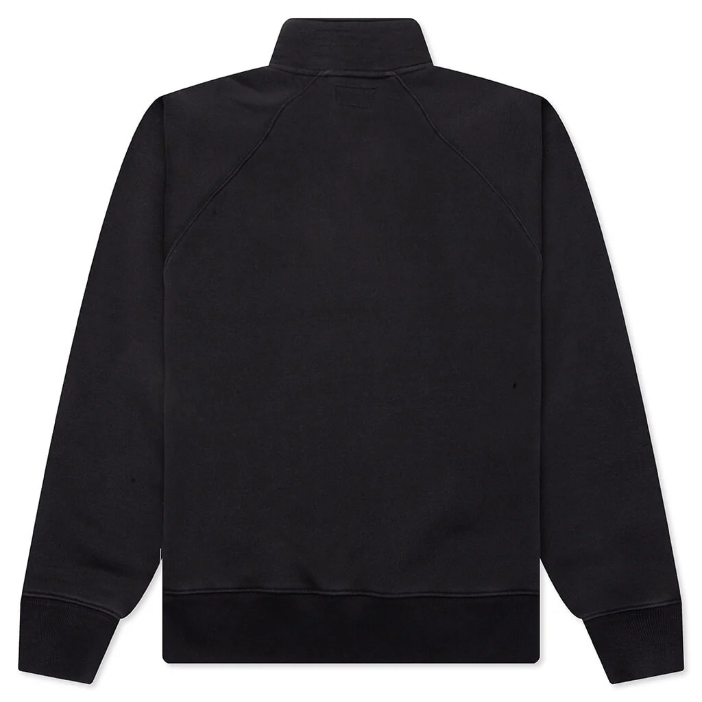 Fleece Raglan Zip Mock - Washed Black - Image 2