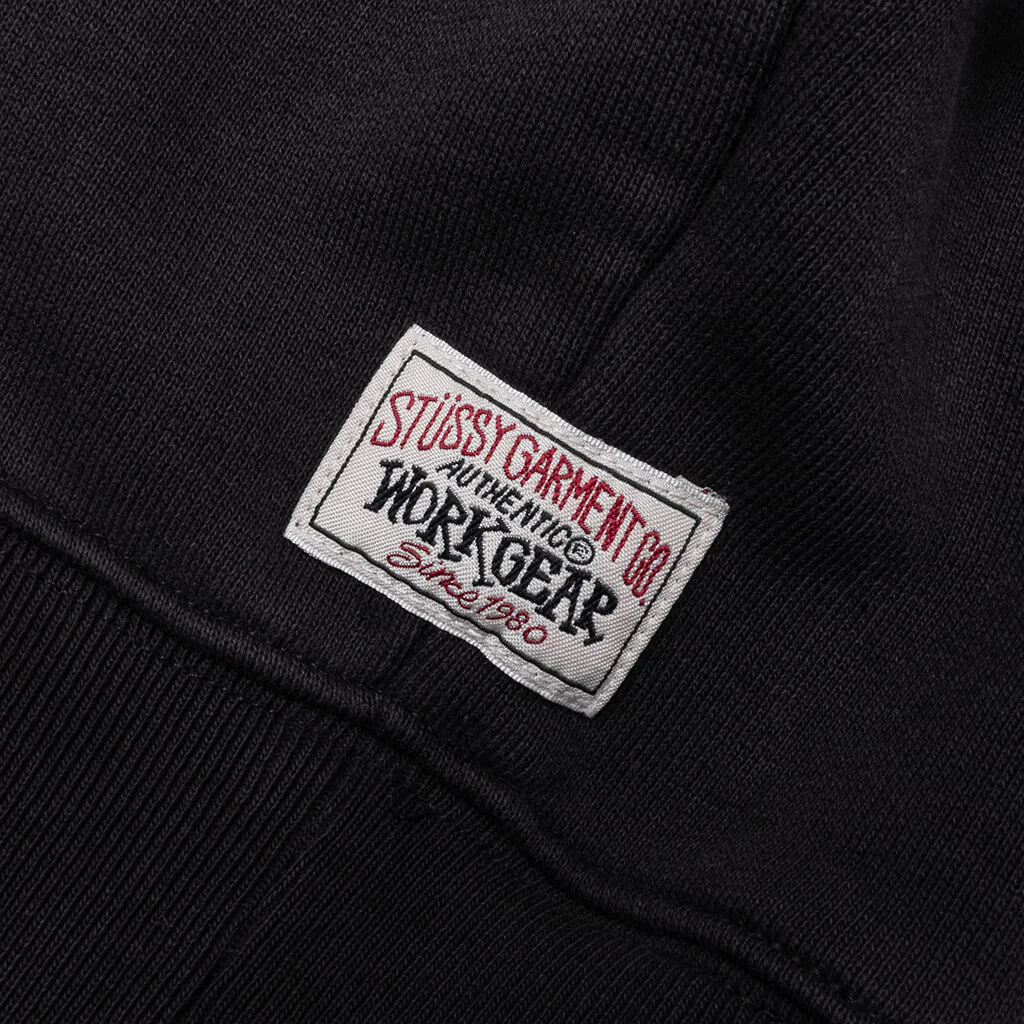 Fleece Raglan Zip Mock - Washed Black - Image 4