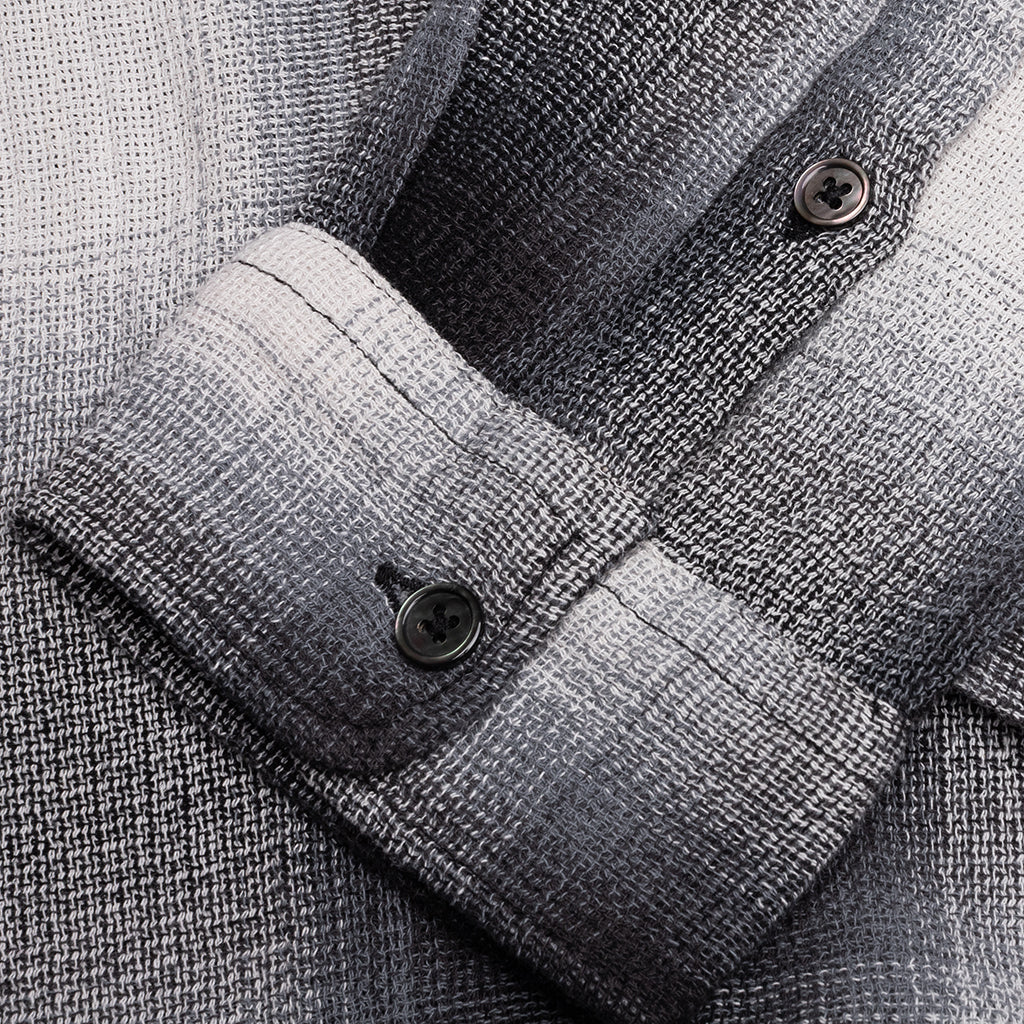 Loose Weave Plaid Shirt - Grey - Image 5