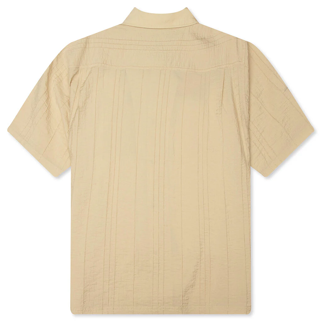 Pleated Textured Shirt - Tan - Image 2