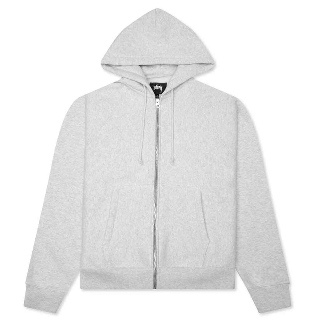 Raglan Zip Hoodie - Ash Heather