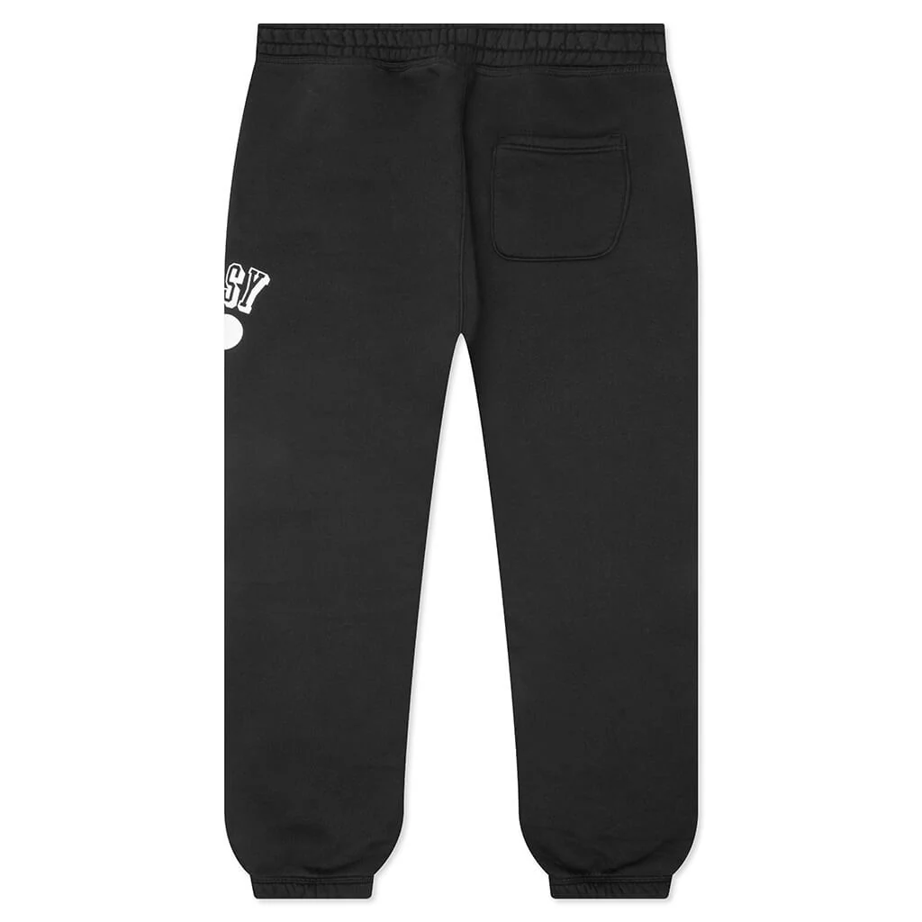 Stussy 80 Fleece Pant - Washed Black - Image 2