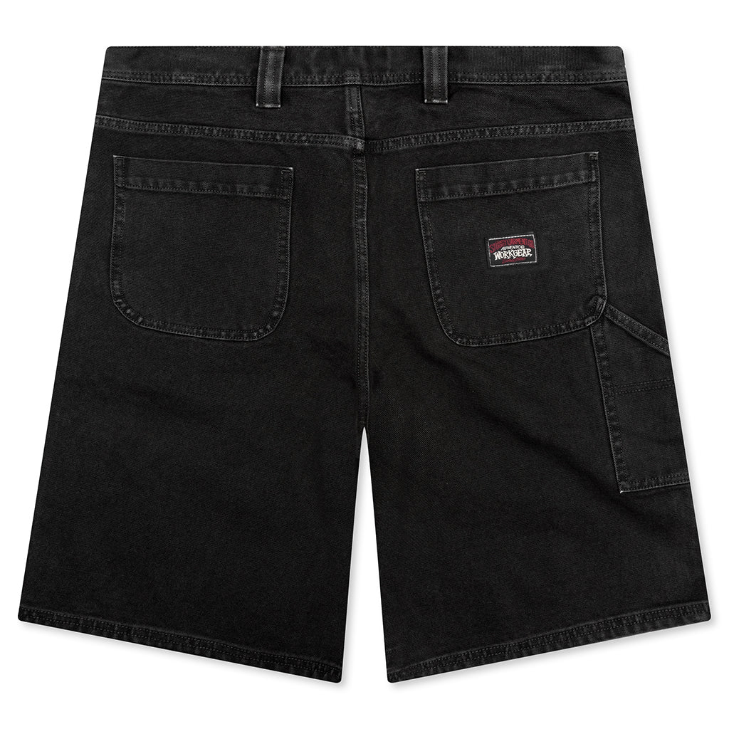 Washed Canvas Work Short - Black - Image 2