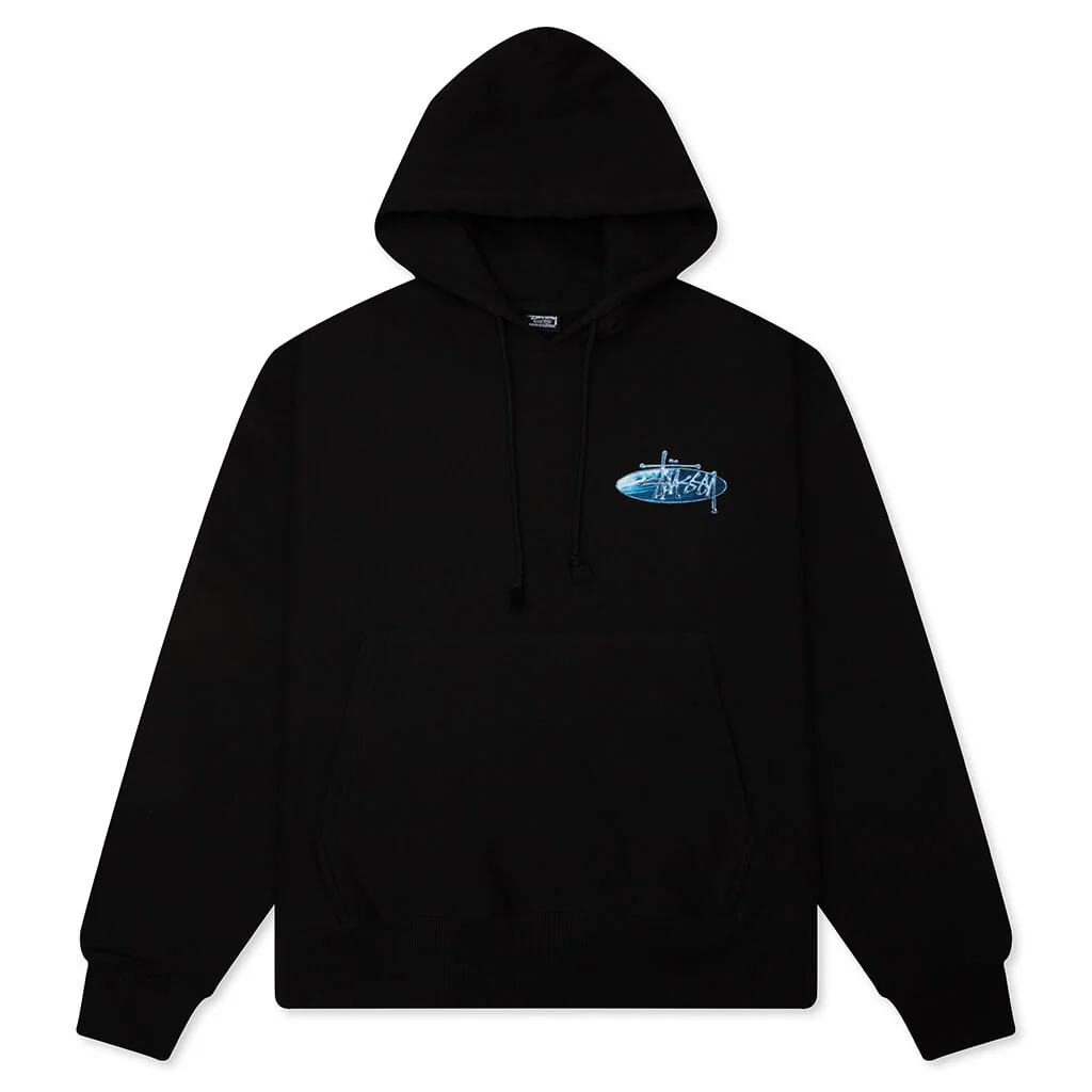 Wave Oval Hoodie - Black
