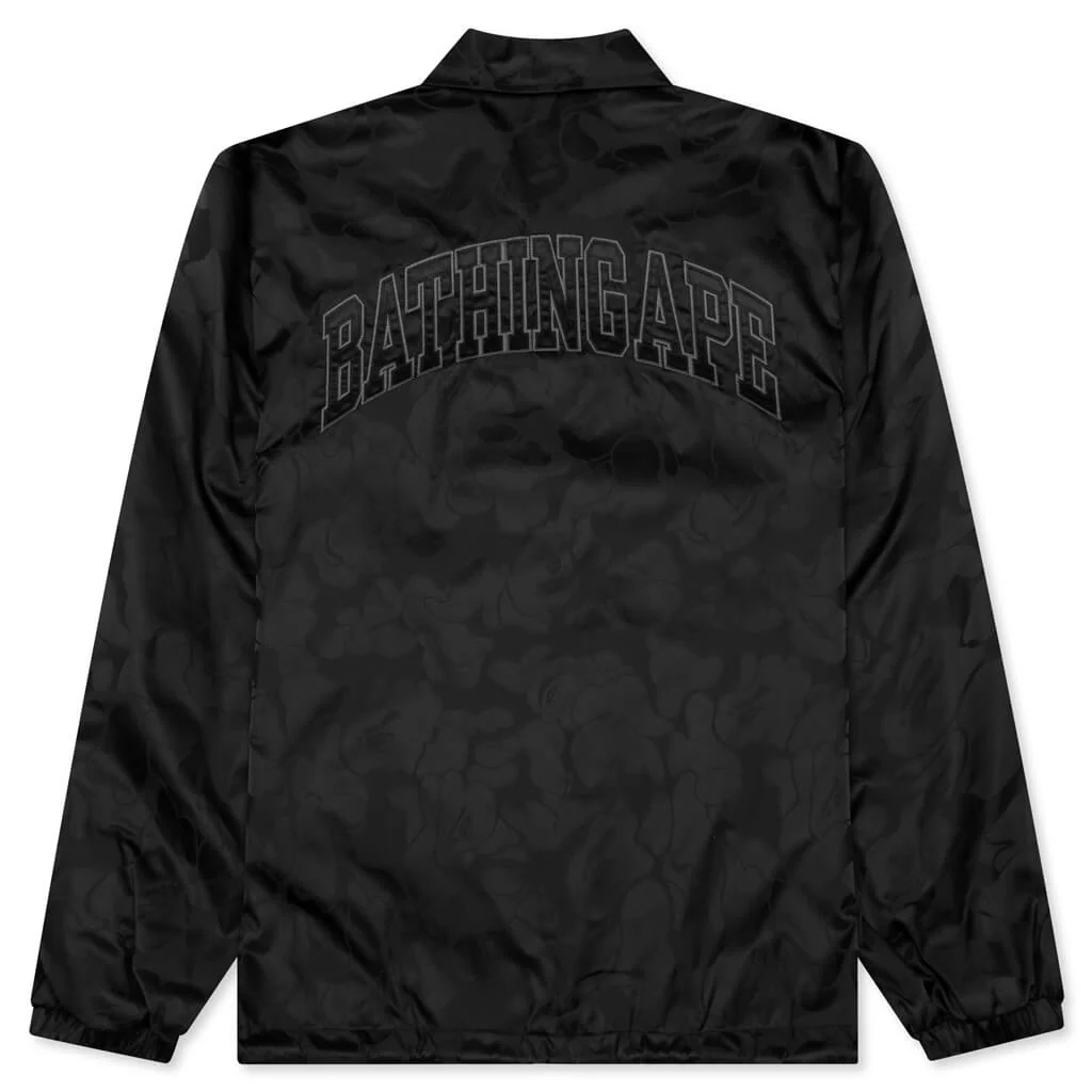 Tonal Solid Camo Coach Jacket - Black - Image 2