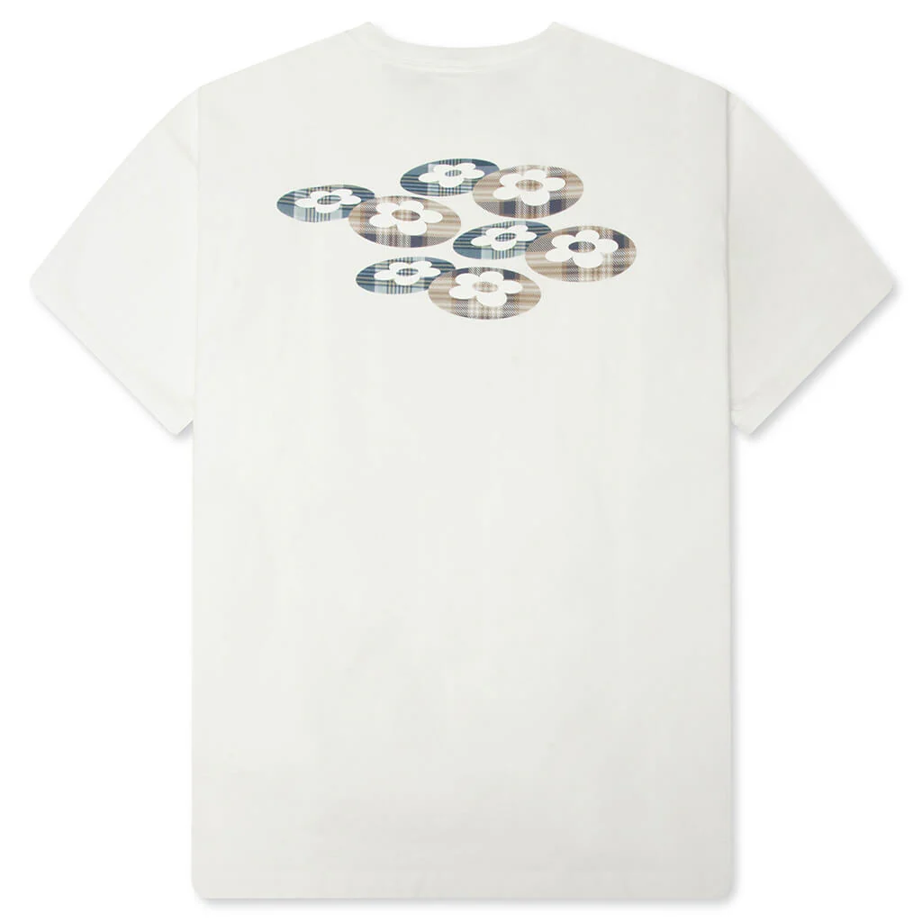 Plaid Two Flower Tee - White - Image 2