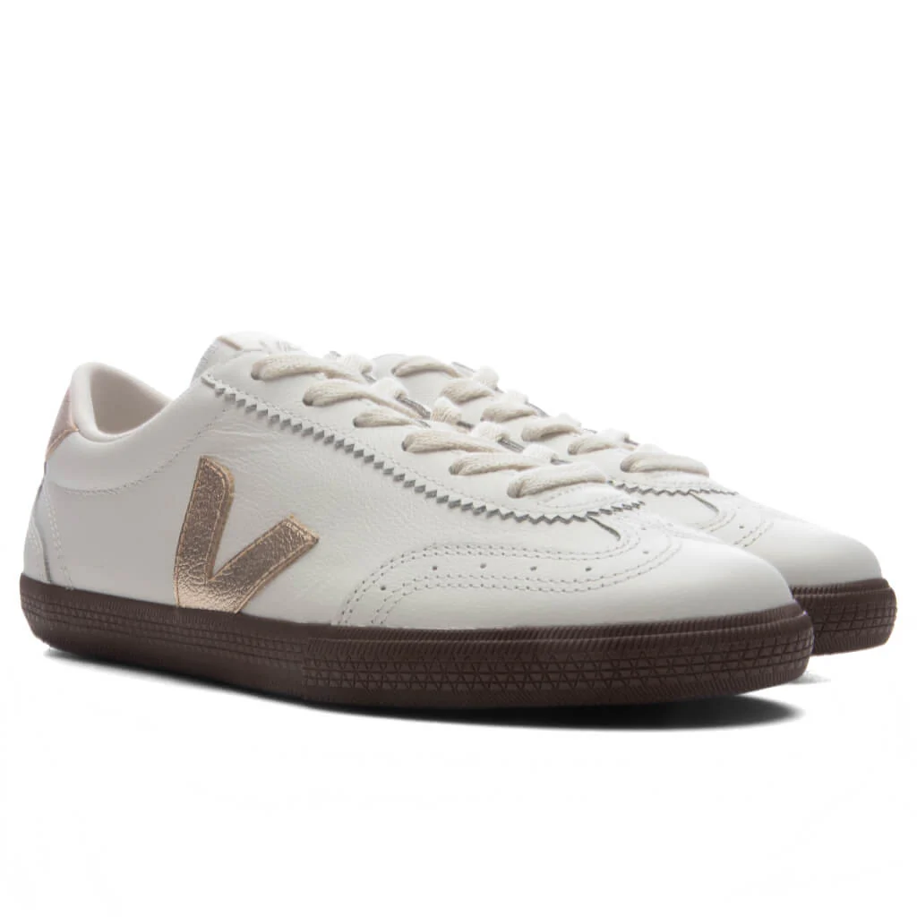 Women's Volley Leather - White/Platine/Bark - Image 2