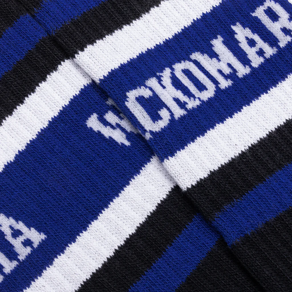 Skater Socks Type 1 - Black/Blue - Image 2