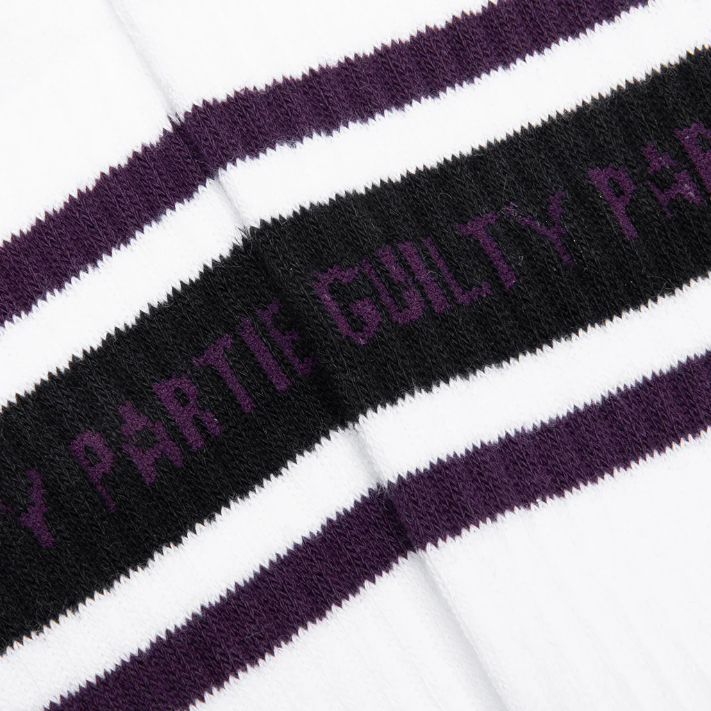 Skater Socks Type 2 - White/Purple - Image 2