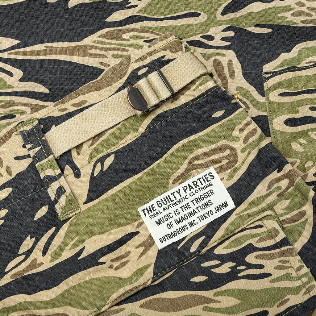 Tiger Camo 6 Pocket Trousers - Olive - Image 4