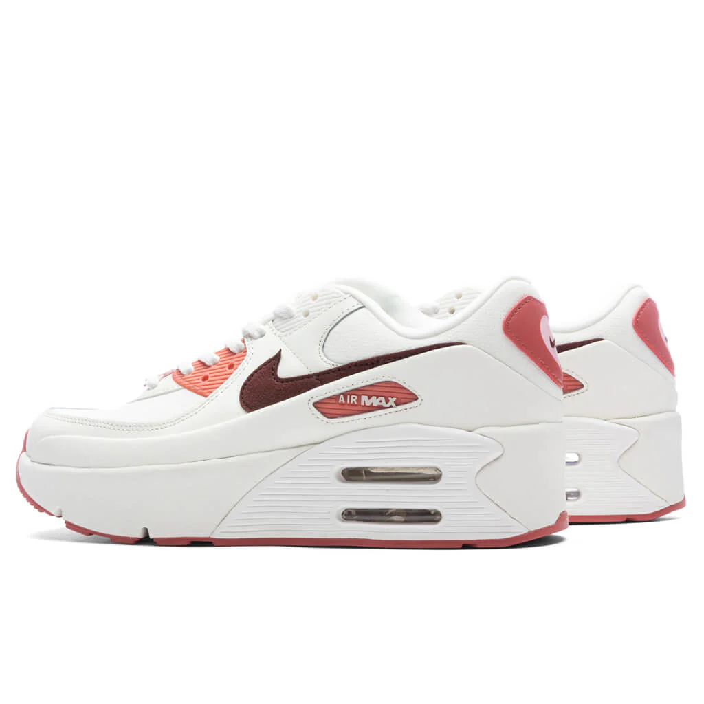 Women's Air Max 90 LV8 SE 'Valentines Day' - Sail/Dark Team Red/Soft Pink - Image 3