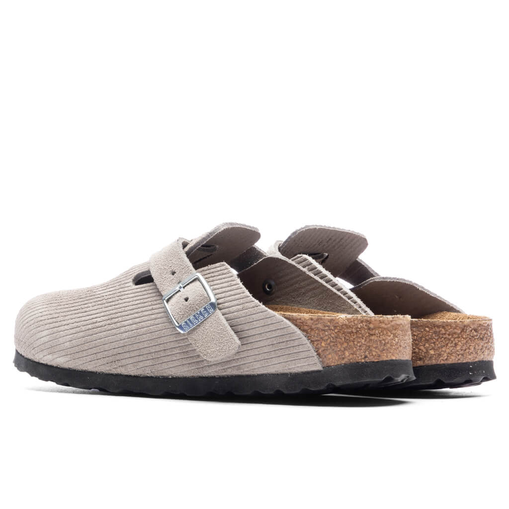 Women's Narrow Boston Suede Embossed - Corduroy Stone Coin - Image 3