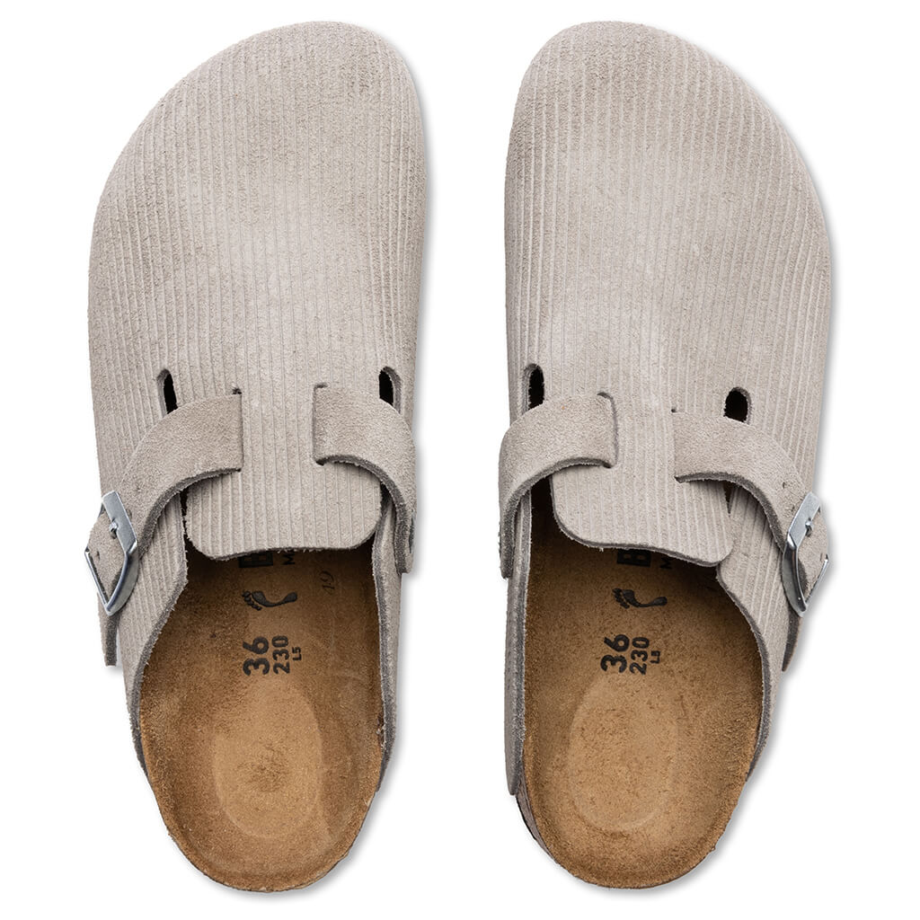 Women's Narrow Boston Suede Embossed - Corduroy Stone Coin - Image 4