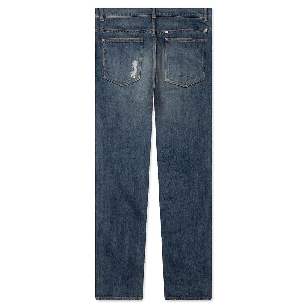 Distressed Denim Trousers - Indigo Blue - Image 2
