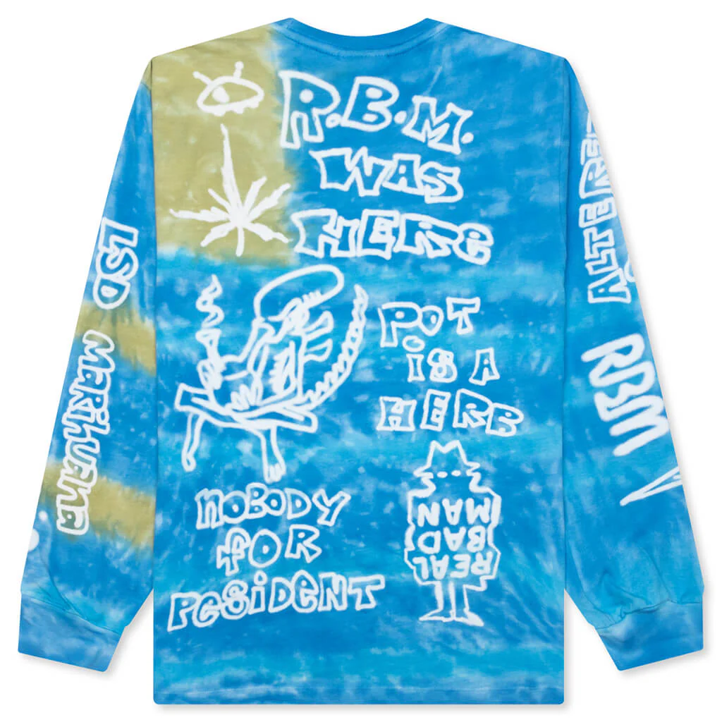 Youth Party L/S Tee - Blue/Tie Dye - Image 2