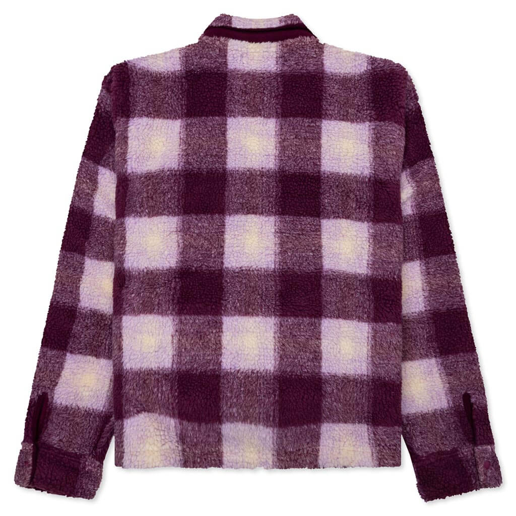 Zip Sherpa Shadow Plaid - Berry - Image 2